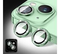 Kucheed Bling Camera Lens Protector Compatible for iPhone 16e, Glitter Tempered Glass Camera Cover Film Stickers, Sparkling Automatic Alignment Individual Metal Rings Phone Accessories
