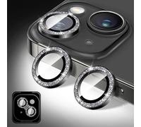 Kucheed Bling Camera Lens Protector Compatible for iPhone 17 Air, Glitter Tempered Glass Camera Cover Film Stickers, Sparkling Automatic Alignment Individual Metal Rings Phone Accessories