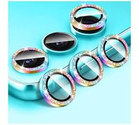 Kucheed Bling Camera Lens Protector for Samsung Galaxy A14/A24/A34, 9H Tempered Glass Camera Cover Screen Protector, Glitter Automatic Alignment Individual Metal Rings Film Stickers