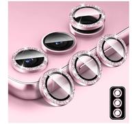 Kucheed Bling Camera Lens Protector for Samsung Galaxy S24, 9H Tempered Glass Camera Cover Screen Protector, Glitter Automatic Alignment Individual Metal Rings Film Stickers