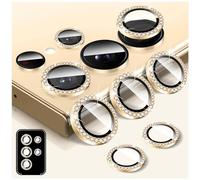 Kucheed Diamond Camera Lens Protector for Samsung Galaxy S22 Ultra, 9H Tempered Glass Back Camera Cover Screen Protector, Bling Anti-Scratch Individual Aluminum Metal Protective Ring