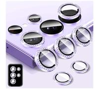 Kucheed Diamond Camera Lens Protector for Samsung Galaxy S24 Ultra, 9H Tempered Glass Back Camera Cover Screen Protector, Bling Anti-Scratch Individual Aluminum Metal Protective Ring