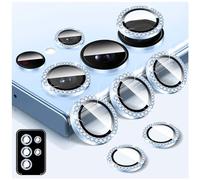Kucheed Diamond Camera Lens Protector for Samsung Galaxy S24 Ultra, 9H Tempered Glass Back Camera Cover Screen Protector, Bling Anti-Scratch Individual Aluminum Metal Protective Ring
