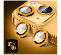 Kucheed Luminous Camera Lens Protector Compatible for iPhone 17, Bling Noctilucent Tempered Glass Camera Cover Film Stickers, Glow in the Dark Automatic Alignment Alloy Rings