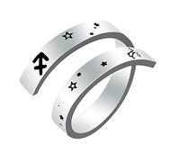 Kucheed Sagittarius Rings for Women Men, Stainless Steel Zodiac Engraving Open Finger Rings, 12 Horoscope Astrology Statement Vintage Bands, US Size 8-9 Thumb Ring Jewelry Personality Gifts