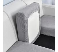 kuchenuten Sofa Seat Cushion Covers - Universal Stretch Sofa Cover, L Shape Couch Cushion Covers, Couch Chaise Covers, Sofa Slipcovers Protector for Living Room,Light Grey,1 Seater for Length 50-65CM