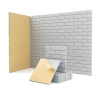 Kuchoow Acoustic Panels Self-adhesive, 12 Pcs Brick Sound Absorbing Panels, Recording Studio, Bedroom, Gaming Room, Living Room, Decorative Acoustic Tiles for Walls, Doors 11.8" X 11.8" X 0.4" Grey