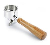 KUCHZUBE 51mm Portafilter 2 Ears with Double Spout Compatible for Delonghi ECP3420/ ECP3630/ ECP3120/ EC260/ ECP35.31 | Filter Basket Included with Wooden Handle