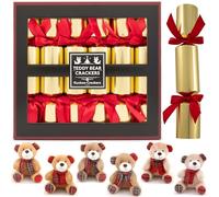 Kuckoo Crackers: 6 x 13-inch Teddy Bears with Scarfs and Patchwork Paws Christmas Crackers