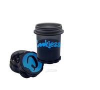 KUCKOW Grinder Herb Spice grinder Hand-cranked Plastic Grinder with Handle 62mm grinder storage tank 2 in 1（Black blue）