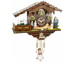 Kuckulino Black Forest Clock Swiss House with turning goats, qu.. TU 2020 SQ NEW
