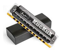 KUCKUX Diatonic Harmonica of D Key,Blues Mouth Organ 10 Hole 20 Tones, Reed of Phosphor Bronze, ABS Combo, Easy-Clean Cover,10 Hole Blues Harp for Adult, Beginner