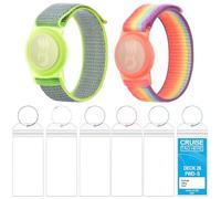 Kucucyle Princess Cruise Medallion Holder Bundle, 2 Princess Medallion Holder Wristband & 6 Clear Luggage Tags, Quick-Dry Nylon & 6 Colors Metal Rings,for 2025 Cruise Ship Accessories (Rainbow+Green)