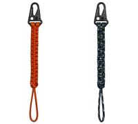 KUDAAL Paracord Keychain Lanyard Woven Paracord Tether Tactical Lanyard for Men Women Wallet Accessories Carry for Camping Fishing Outdoor Activities Set of 2, Orange, Blue, 8.2 Inch