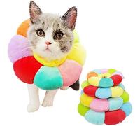 KUDES Cat Small Dog Recovery Collar, Cute Neck Cone After Surgery, Adjustable Pet E Collar, Wound Healing Protective Cone Surgery Recovery Elizabethan Collars for Small Pet (M(within 9.5lb), Colorful)