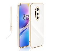 KuDiNi for Oneplus 8 Pro Case, Oneplus 8 Pro Phone Case for Women Electroplating Cute Luxury Bling Aesthetic Trendy Pretty, Full Camera Soft TPU Protection Shockproof Cover for Oneplus 8 Pro (White)