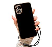KuDiNi for Samsung Galaxy A51 5G Case for Women Girls Electroplating Cute Luxury Bling Aesthetic Trendy Pretty, Full Camera Soft TPU Protection Shockproof Cover for Galaxy A51 5g (Black)