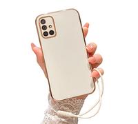 KuDiNi for Samsung Galaxy A51 5G Case for Women Girls Electroplating Cute Luxury Bling Aesthetic Trendy Pretty, Full Camera Soft TPU Protection Shockproof Cover for Galaxy A51 5g (White)