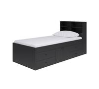 KUDL HOME Captain's Single 3ft Cabin Bed With Bookcase HB Black KUDL HOME Black Single