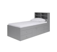 KUDL HOME Captain's Single 3ft Cabin Bed With Bookcase HB Grey KUDL HOME Grey Single