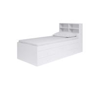 KUDL HOME Captain's Single 3ft Cabin Bed With Bookcase HB White KUDL HOME White Single