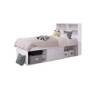 KUDL HOME Low Single 3ft Cabin Bed With Bookcase HB White KUDL HOME White Single