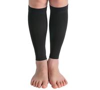 KUDLE Compression Calf Socks, Footless Compression Stockings for Men and Women, 20-30mmHg Calf Compression Sleeve for Shin Splint, Varicose Vein, Black, L