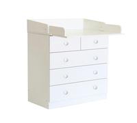 Kudlhome 1580 Baby 4 Drawer Changing Unit with Changing Board, White - White - White