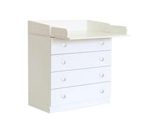 Kudlhome 1780 Baby 5 Drawer Changing Unit with Changing Board, White - White - White