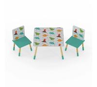 Kidsaw Dino Pattern Table And Chairs, Multi
