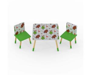 Kudlhome Gruffalo Table & Chair Set, Pattern - Pattern/Green/Grey