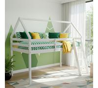 Kudlhome Jinsen Mid Sleeper Single Bed Frame, White - Single