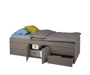 Kudlhome Single Multi 4 Drawer Cabin Bed, Grey - Single - Single