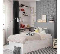 Kudlhome Single Multi 4 Drawer Cabin Bed, White - Single