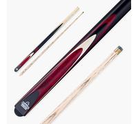KUDOS Bullet 57 Inch 2 Piece Centre Joint Ash Snooker Pool Cue with 9.5mm Tip (Red)
