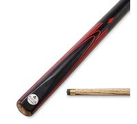 Kudos DIAMOND 57 Inch 2 Piece Centre Joint Matching Ash Grain Snooker Pool Cue - 9.5mm Tip SE22 (Red)