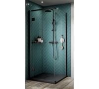 Kudos Pinnacle 8 Corner Hinged Shower Door 1200mm Right Handed Matt Black Please Select Size: 1200mm, Finish: Matt Black, Handing: Right Handed