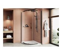 Kudos Pinnacle 8 Offset Quadrant Shower Enclosure 900mm x 800mm Matt Black Please Select Size: 900x800mm, Finish: Matt Black