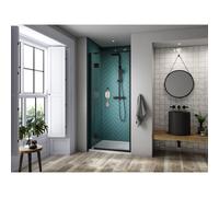 Kudos Pinnacle 8 Recess Hinged Shower Door 1200mm Right Handed Matt Black Please Select Size: 1200mm, Finish: Matt Black, Handing: Right Handed