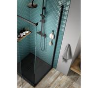 Kudos Pinnacle 8 Shower Door Side Panel 1000mm Matt Black Please Select Size: 1000mm, Finish: Matt Black