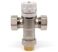 Kudos-Trading - Bastion 22mm Heatguard UFH Blending Valve for Lowering The Water Temperature Required with Water Based Underfloor Heating Systems Thermostatic Mixing Valve for Domestic Hot Water.