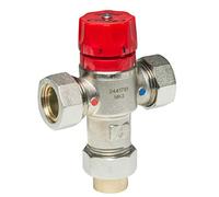 Kudos-Trading - Reliance RWC 22mm Temperature Mixer Valve for Water underfloor Heating Kits 22mm Mixing kit Compression Fitting Adjustable Temperature Control, Durable Brass Construction