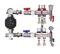 Kudos-Trading Water Underfloor Heating Manifold Kit - Easy Install, Durable Brass Components, Universal Compatibility, for Radiant Heating Systems, Includes Valves & Connectors (2 Port Kit)
