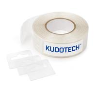 KUDOTECH 500 Clear Sticky Euro Hook Hang Tabs 41x32mm Strong Adhesive Set