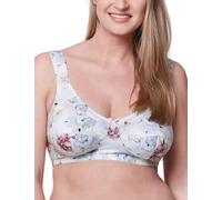 Kudreshov Lingerie Beatrice Women's Bra without Underwire Cotton - Relief Bra B-F XXL Large Sizes - Bra Wide Straps, White, 42D