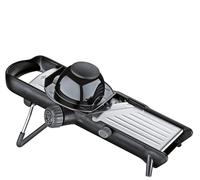 KÜCHENPROFI Comfort Vegetable Slicer, Versatile Vegetable Cutter for Smooth & Wavy Slices, Pins, Adjustable Cutting Thickness 1-9 mm, Cutting Width 4.5 & 9 mm, Non-Slip Feet, Stainless Steel Design