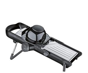 KÜCHENPROFI Comfort Vegetable Slicer, Versatile Vegetable Cutter for Smooth & Wavy Slices, Pins, Adjustable Cutting Thickness 1-9 mm, Cutting Width 4.5 & 9 mm, Non-Slip Feet, Stainless Steel Design
