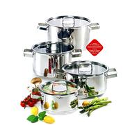 Küchenprofi SAN REMO 4-Piece Saucepan Set, 18/8 Stainless Steel, Induction Pot Set, Cooking Pot Set for All Hobs, Cooking Pot Set Induction