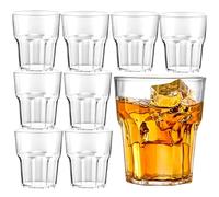 Küchera 8-Pack 260ml Reusable Plastic Glasses, Acrylic Tumblers Dishwasher Safe, Shatterproof, Stackable Plastic Cups for Water, Juice, Beer, Wiskey & More | for Home, Parties & Outdoors (BPA-Free)