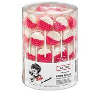Küfa Pops Fizzy Flat Strawberry Lollipops with Fizz 100 Pieces 1800g